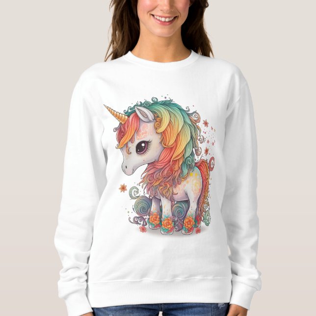 UNICORN CUTE art LADIES t-shirts SWEATSHIRT (Devant)