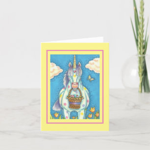 UNICORN DE PANIER DE PÂQUES, CARTE DE NOTE IMAGINA