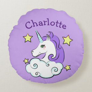 Unicorn Design Coussin rond