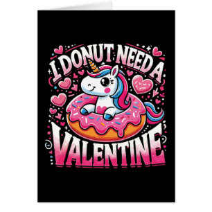 Unicorn Donut Besoin Valentine Funny Anti-Valentin