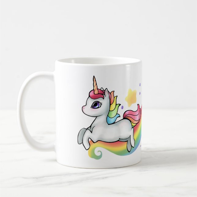 Unicorn et Rainbow Mug personnalisables (Gauche)