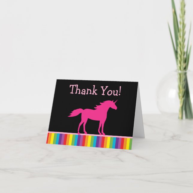 Unicorn et Rainbow Thank You Cartes (Devant)