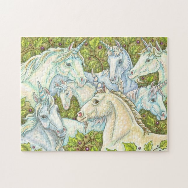 Unicorn Gathering Horse Herd IMAGINAIRE PUZZLE (Horizontal)