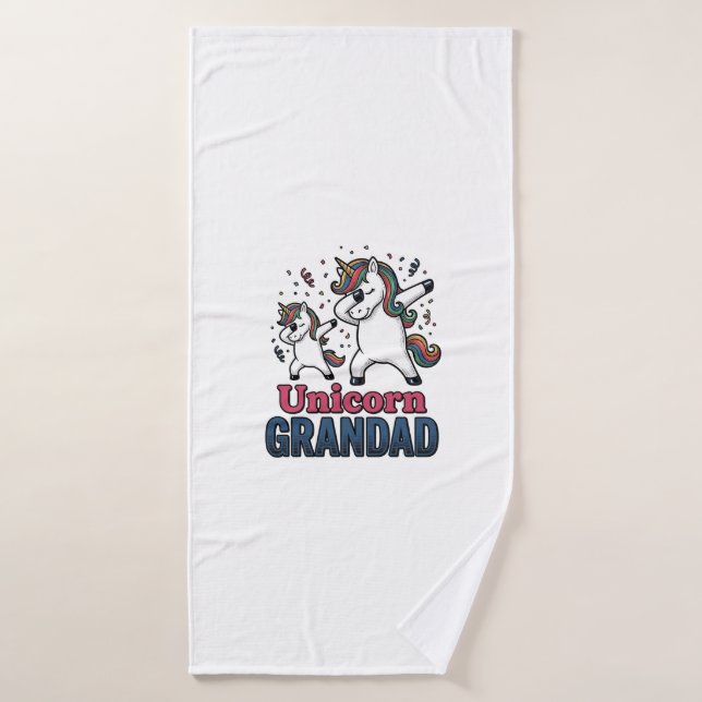 Unicorn Grandad Vintage Engraving Shirt Design_1 (Serviette de bain)