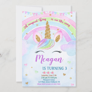 Unicorn invitation anniversaire invitation de lico