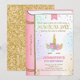 Unicorn Invitation Anniversaire Pink Gold Magazine