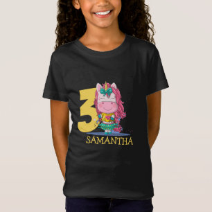Unicorn jaune 3ème anniversaire T-shirt