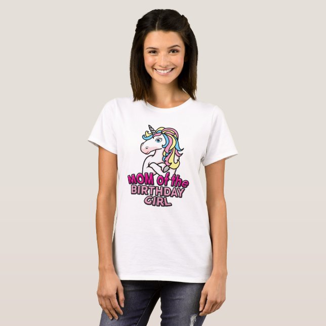 Unicorn Maman du T-shirt fille anniversaire (Devant entier)