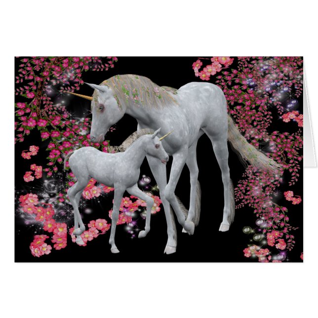 Unicorn Mare Baby Imaginaire Cheval Carte photo (Devant horizontal)