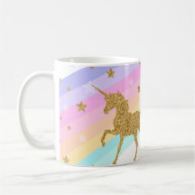 Unicorn Mug, Pink & Gold 11oz Classic Mug