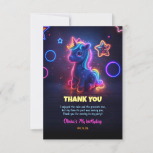 Unicorn Neon Anniversaire Merci