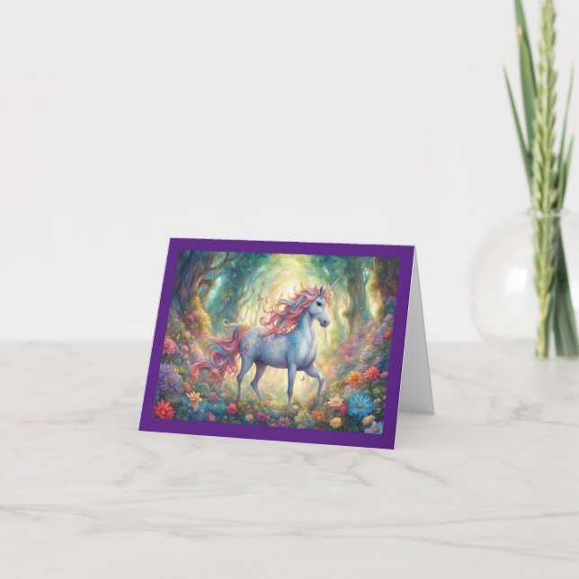 Unicorn Pense À Votre Carte De Voeux (Devant)