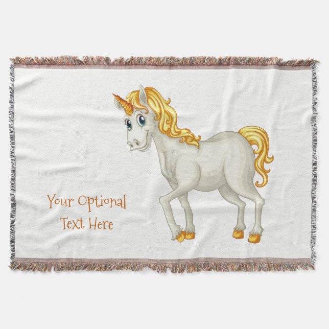 Unicorn personnalisé de texte lancer couverture (Devant)