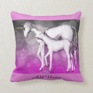 Unicorn Personnalisé rose violet Coussin