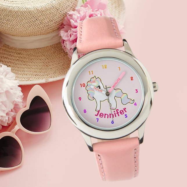 UNICORN personnalisée Filles montre rose - ajouter (Créateur téléchargé)