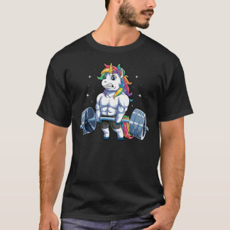 Unicorn Poids T-shirt Fitness Gym Deadlift