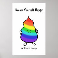 Unicorn Poop Funny Inspiration Poster Rainbow