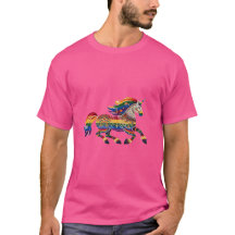 Unicorn Prance Folk Imprimer T-shirt Unisex