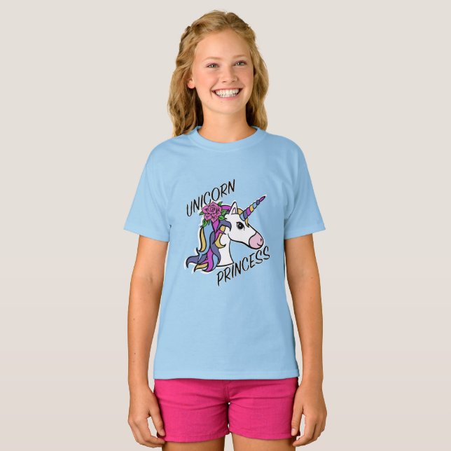 Unicorn Princess Design - T-shirt de base pour fil (Devant entier)