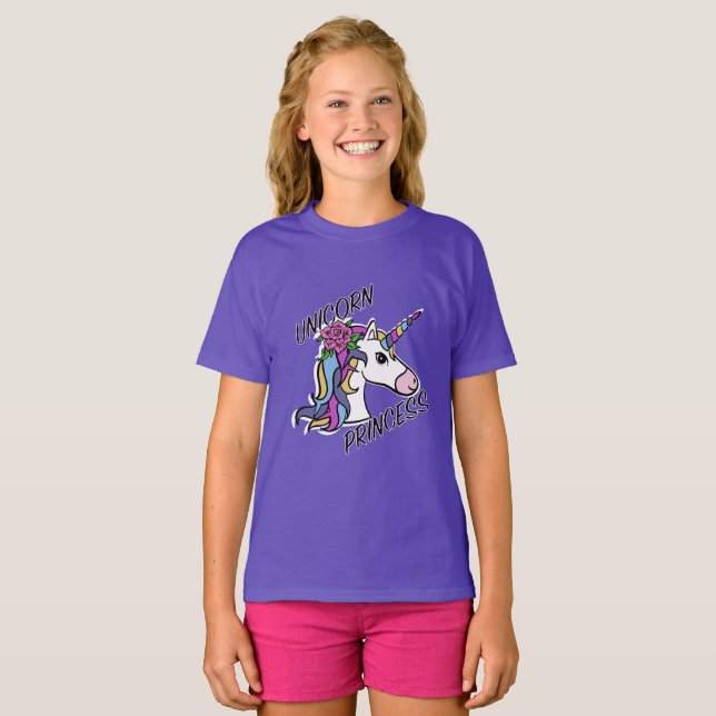 Unicorn Princess Design - T-shirt de base pour fil (Devant entier)