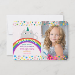 Unicorn Rainbow Girl Anniversaire Merci