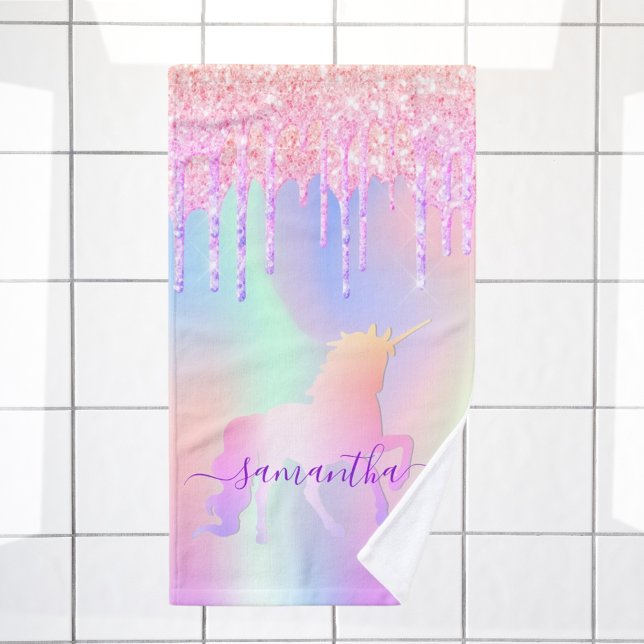 Unicorn rose violet nom holographique (Créateur téléchargé)