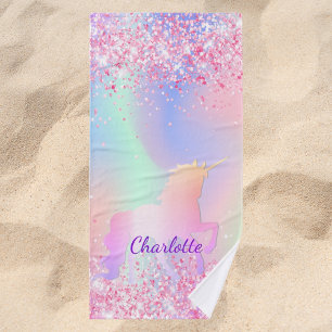 Unicorn rose violet nom holographique
