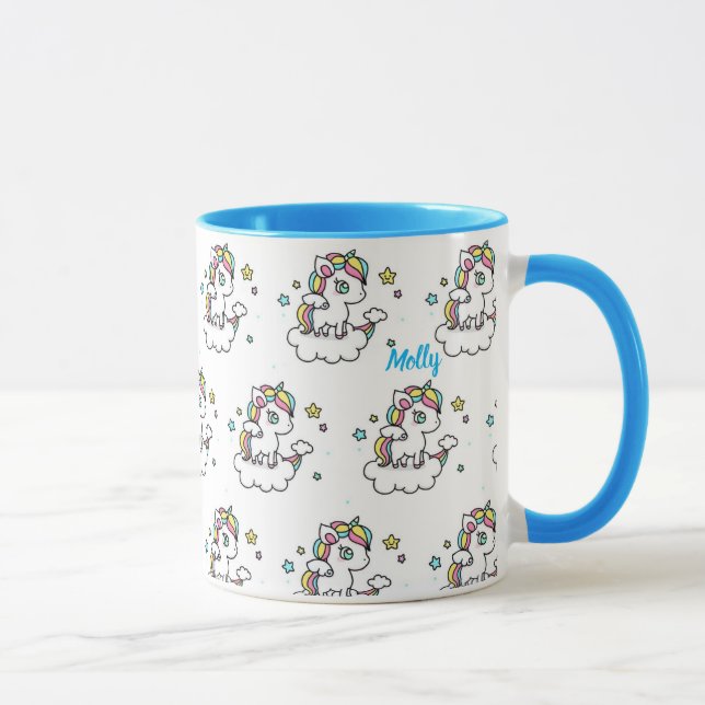 Unicorn Saupoudrer Kawaii Cute Coffee Cup Gift Mug (Droite)