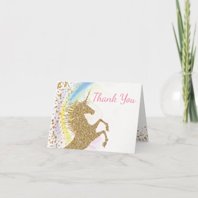 Unicorn Thank You Cartes (Devant)