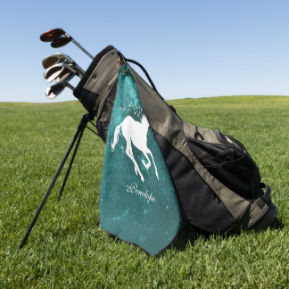 Unicorn turquoise Serviette de golf personnalisée