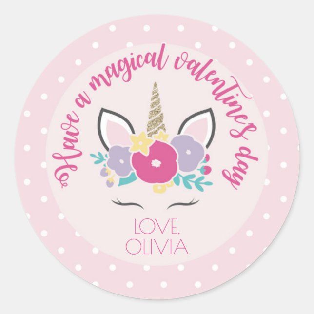 Unicorn Valentine's day Sticker (Devant)