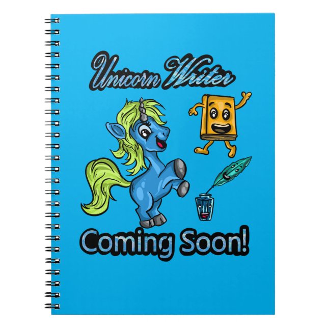 Unicorn Writer - Bientôt! Carnet à spirales (Devant)