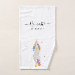 Unicorn yoga pose mignon fun blanc Nom de Namaste