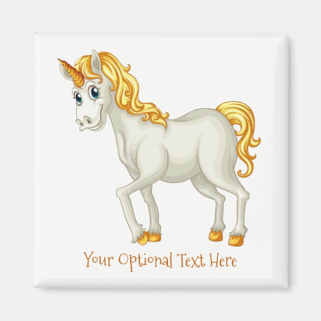 Unicorne aimant texte personnalisé (Devant)