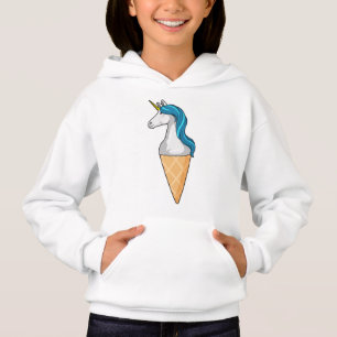 Unicorne avec crème glacée gaufre