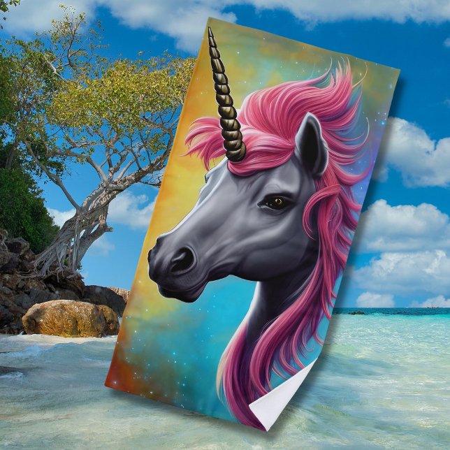 Unicorne avec serviette de plage rose Mane (Créateur téléchargé)