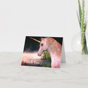 Unicorne Blanche Et Carte de remerciements Imagina
