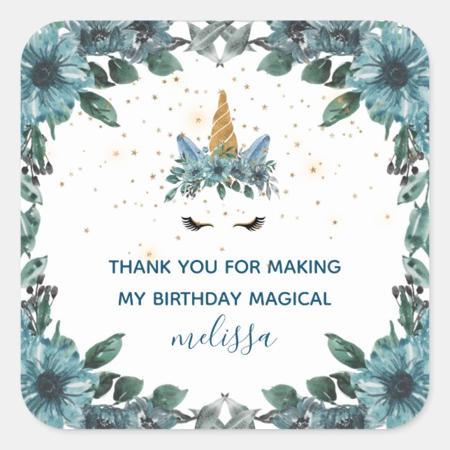 unicorne bleu glorieux merci Sticker (Devant)