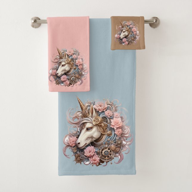 Unicorne bleu or rose sur mesure (En situation)