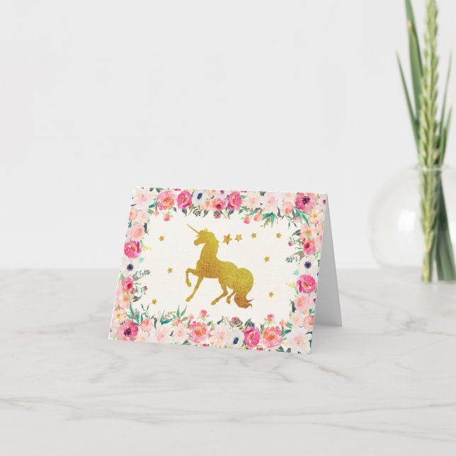 Unicorne Carte de remerciements (Devant)