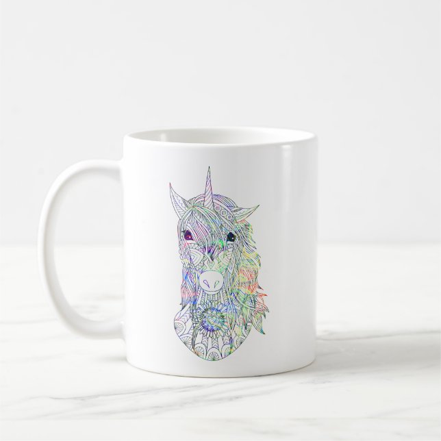 Unicorne colorée Mug (Gauche)