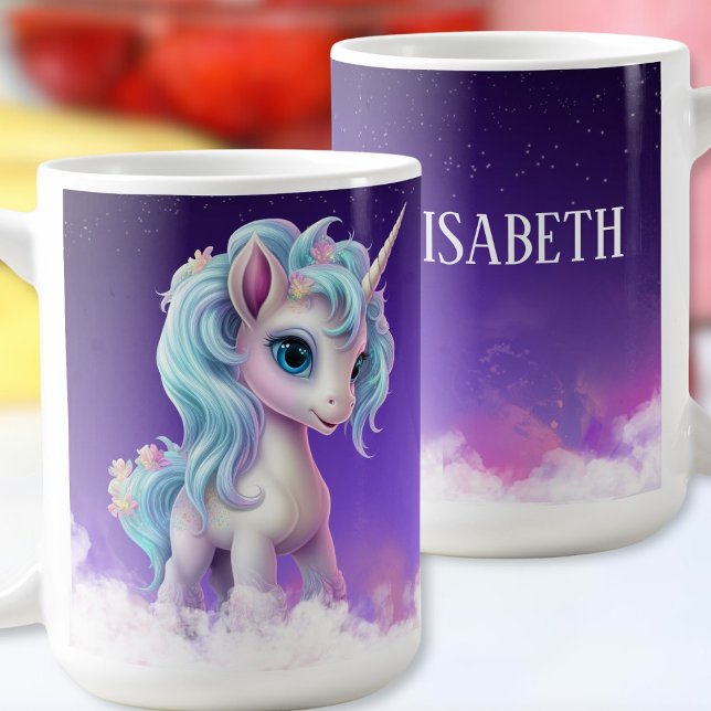 Unicorne colorée nom Mug (Créateur téléchargé)