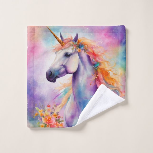Unicorne couleur Pastel (Gant de toilette)