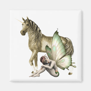 Unicorne d'or et aimant de fée timide