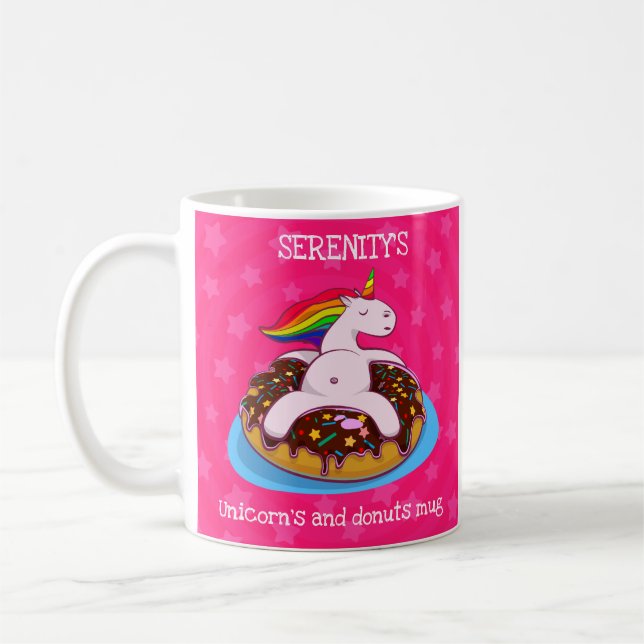 Unicorne et mug Donuts personnalisés (Gauche)
