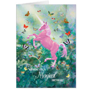 Unicorne et papillons Anniversaire