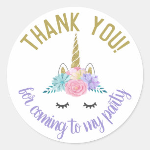 Unicorne Face Stickers Anniversaire Étiquettes Ron