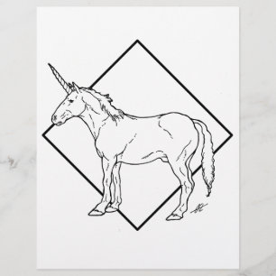 Unicorne foncée - Page de coloration.