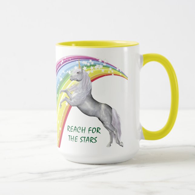 Unicorne jaune 15 oz Combo Mug (Droite)