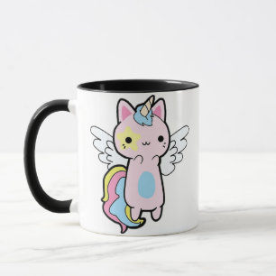 unicorne kitten arc-en-ciel café Mug
